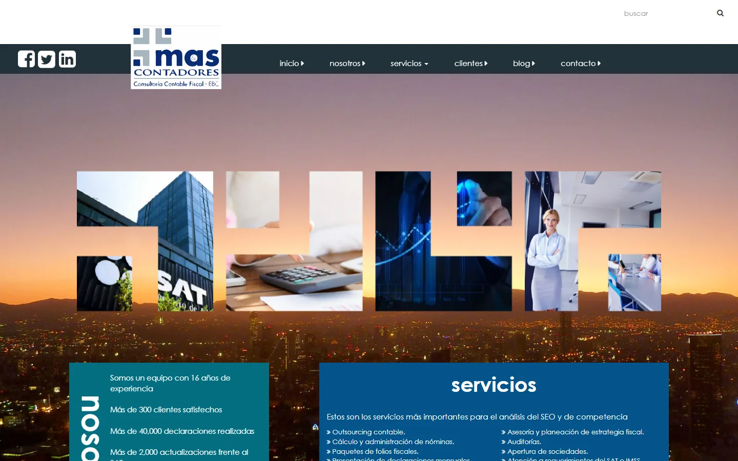 Captura del sitio de Más Contadores