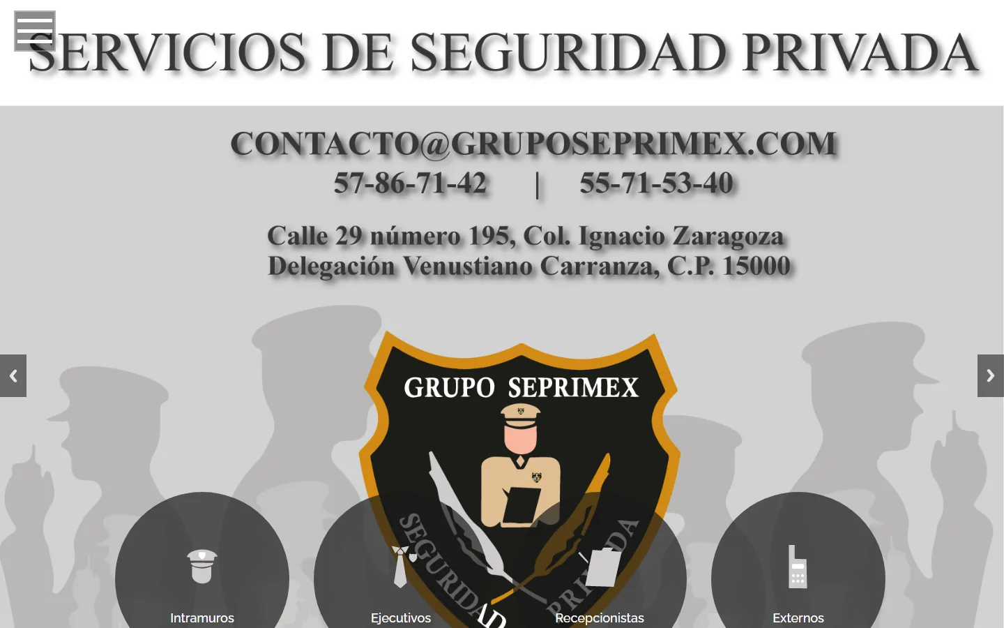 Captura del sitio de Seprimex