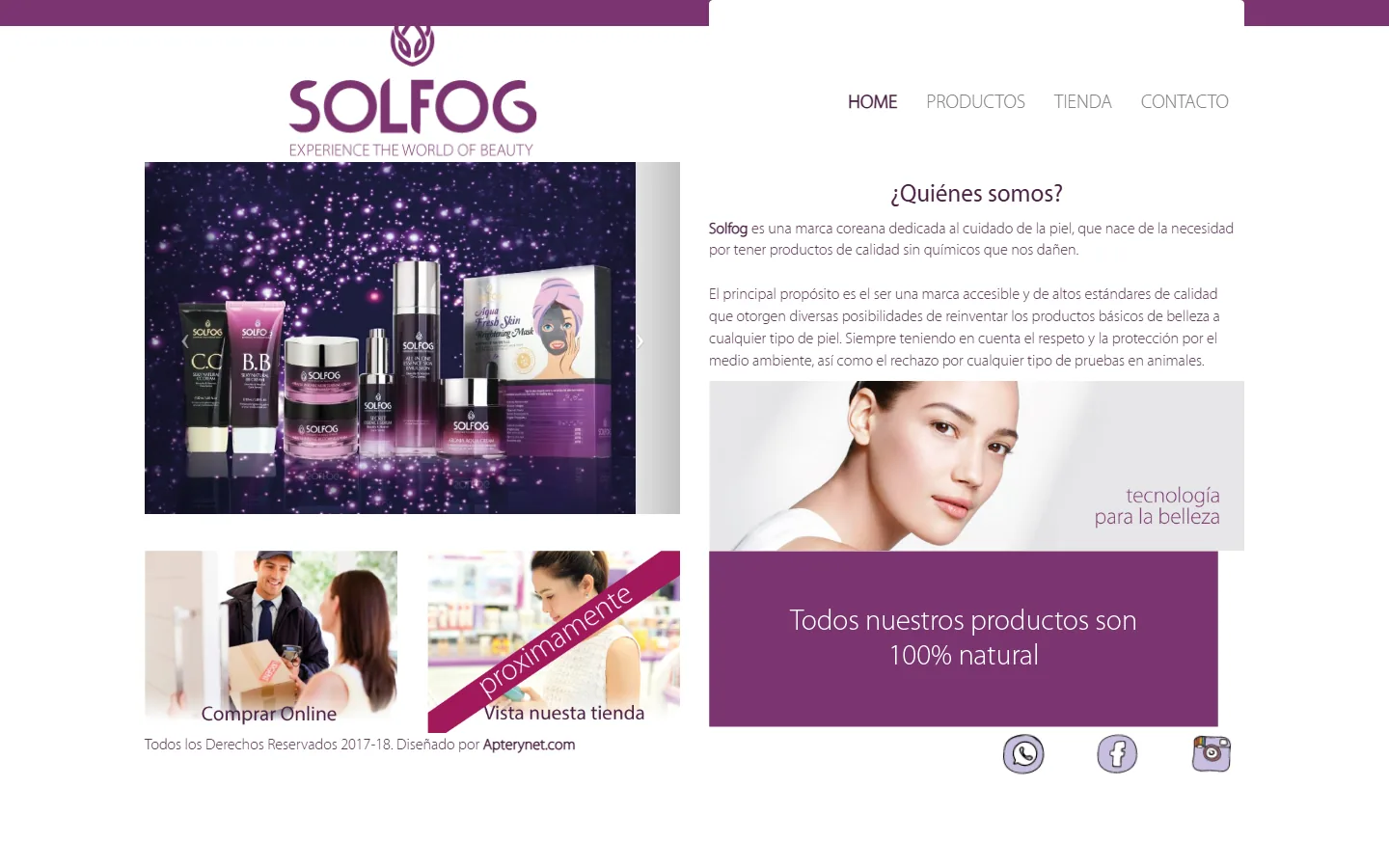 Captura del sitio de Solfog