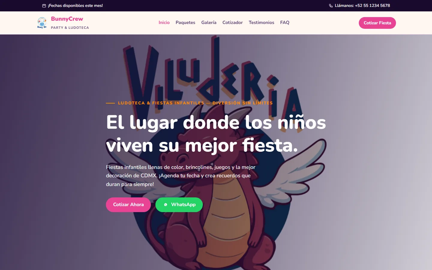 Captura de la demo Viluderia Party, versión escritorio