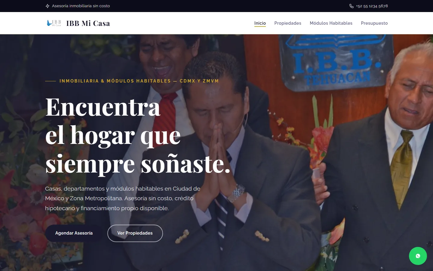Captura de la demo IBB Mi Casa, versión escritorio