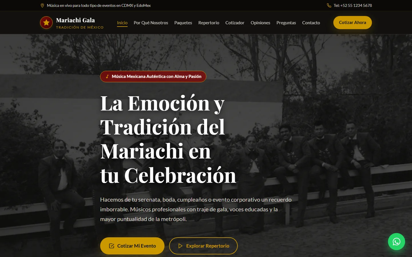 Captura de la demo Mariachi Gala de México, versión escritorio